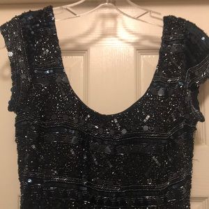 navy blue sequin dress